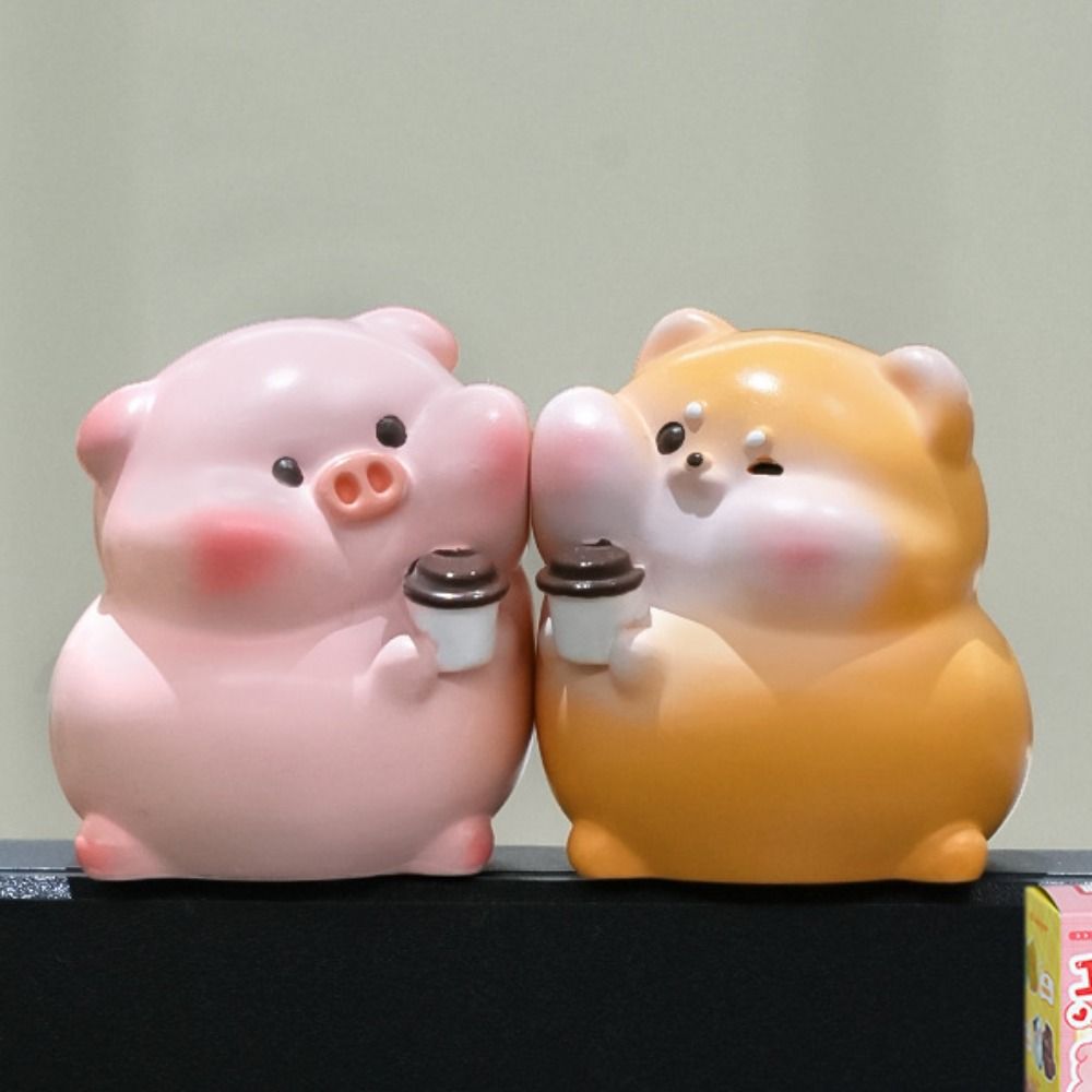 8pcs/set Desk Ornament Screen Animal Model Cattle Center Console Doll  Auto Interior