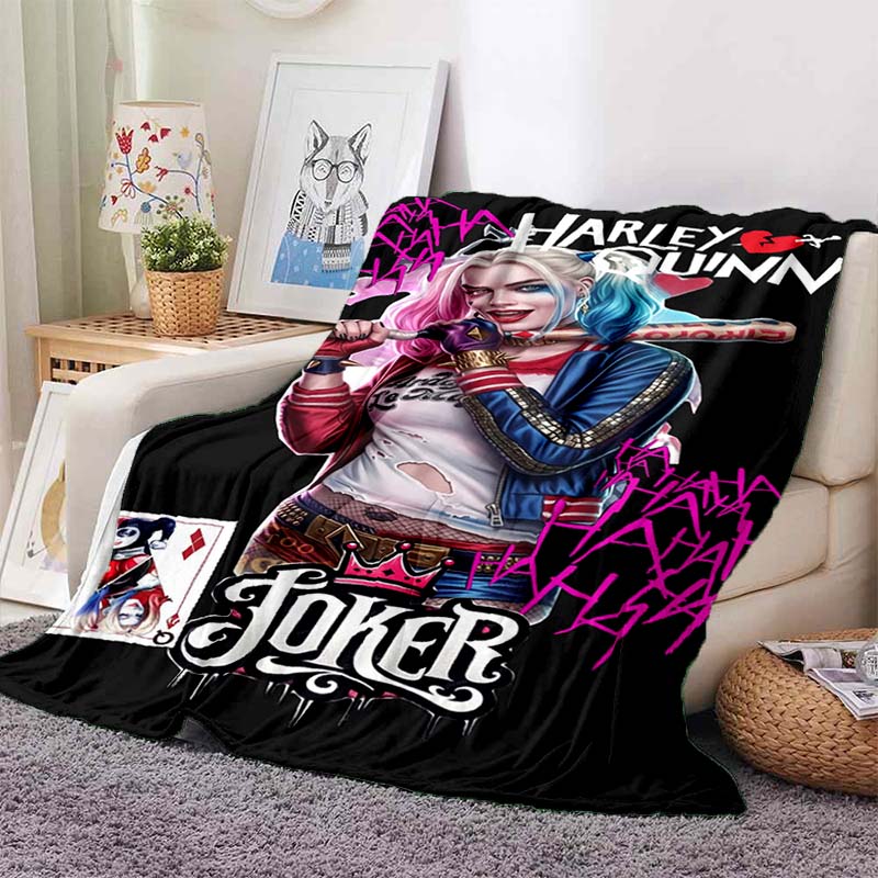 This 3DThe new Suicide Squad printed blanket is a warm and comfortable flannel blanket suitable for bedrooms, sofas, beds, chai
