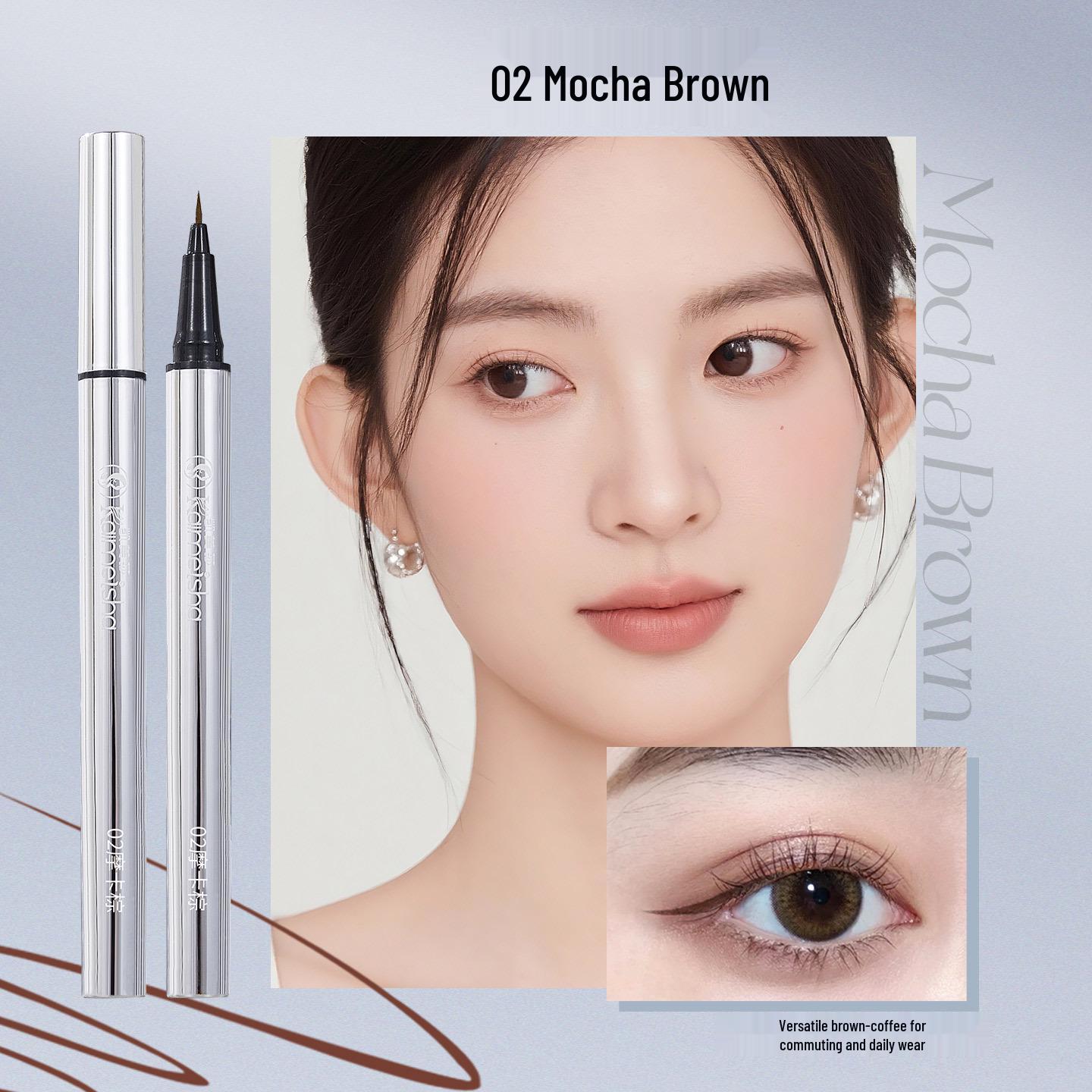 Waterproof Silver Tube Quick-Dry Ultra-Fine Eyeliner Pen - Long-Lasting Smudge-Proof Formula 0.8g
