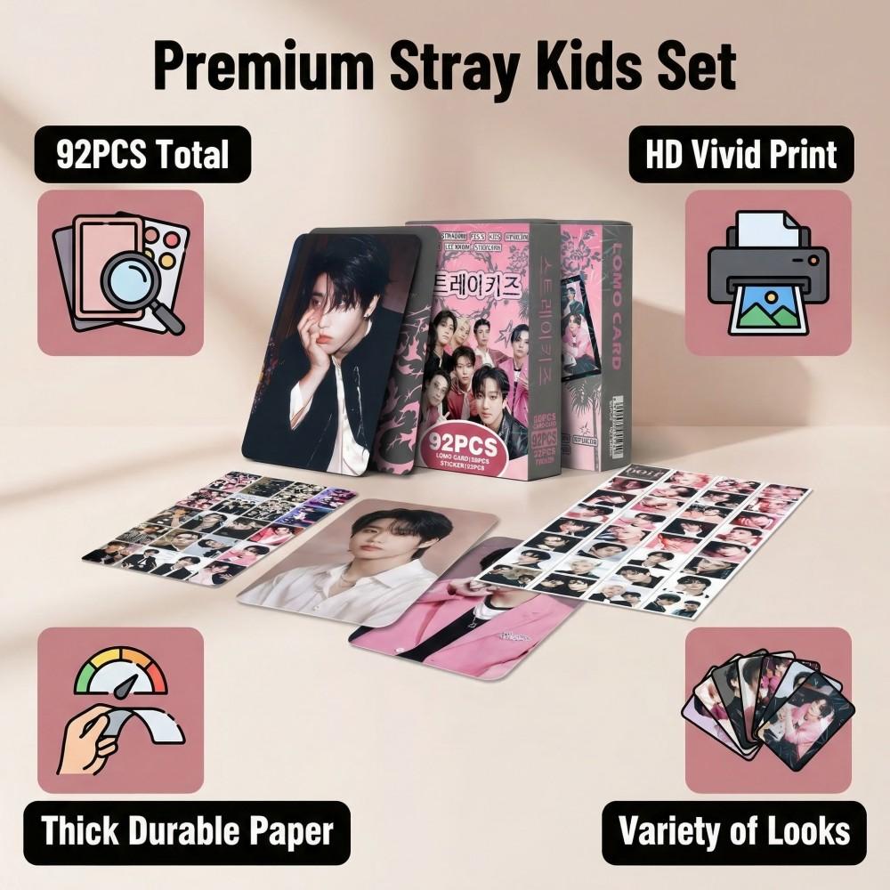 K-POP Stray Kids 92pcs LOMO Cards +Decal Photocards Stray DO IT Animation Merchandise Fan Presents Collector Cards  2026 Latest