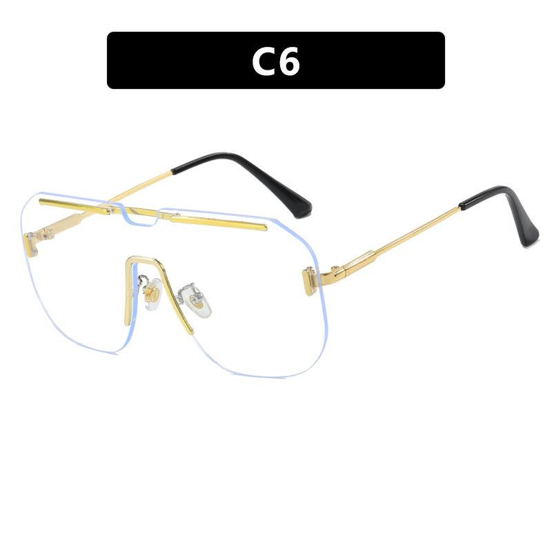 

Женские солнцезащитные очки, цельные солнцезащитные очки без оправы в квадратной большой оправе.