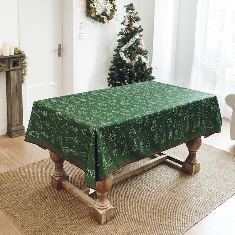 Novoroční dárek Vánoční série Vodotěsný Běžný ubrus na stůl Zesílený Obdélníkový Ubrus na jídelní stůl Ubrus na konferenční stolek