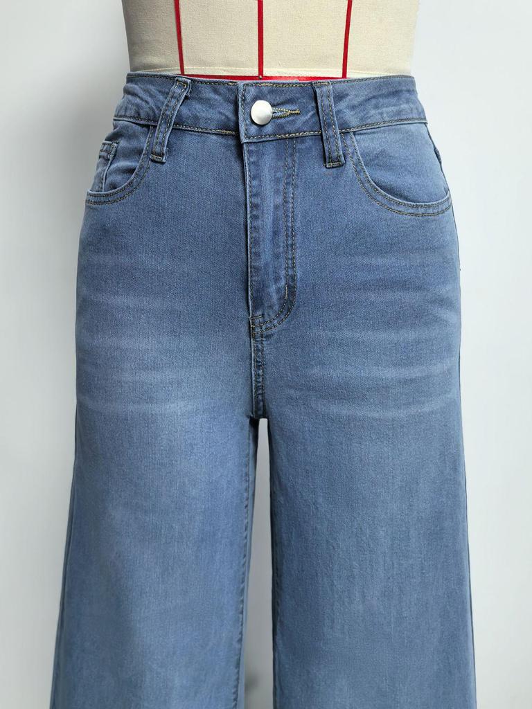 Spring/Summer 2026 Retro Washed Wide-Leg Slimming Jeans for Women