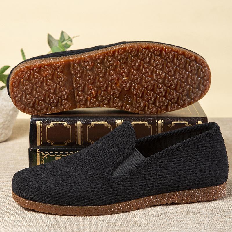 Old Beijing Cloth Shoes Men's Breathable Sweat-absorbing Rubber Soles Work Casual Men's Shoes Handmade Lasagna Vulcanized Shoes