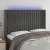 VidaXL LED Headboard Bedroom Furniture Double Bed Accessory Head of Bed Frame Interior Dark Grey 3124335