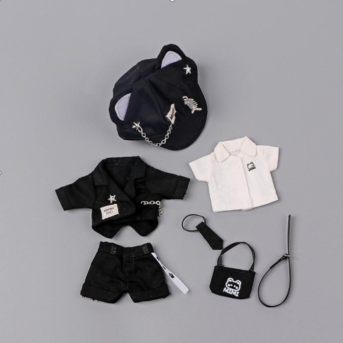 OB11 Clother Cute Uniform Cat Doll Gentleman Suit Clothes Shirt Tie Decoration Fishbone Razor Hat 12 Points Bjd GSC Body