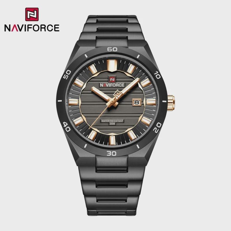 Stainless Steel Men's Wristwatch Waterproof Simple Fashion with Night Glow Pointer Calendar Display Male Watches