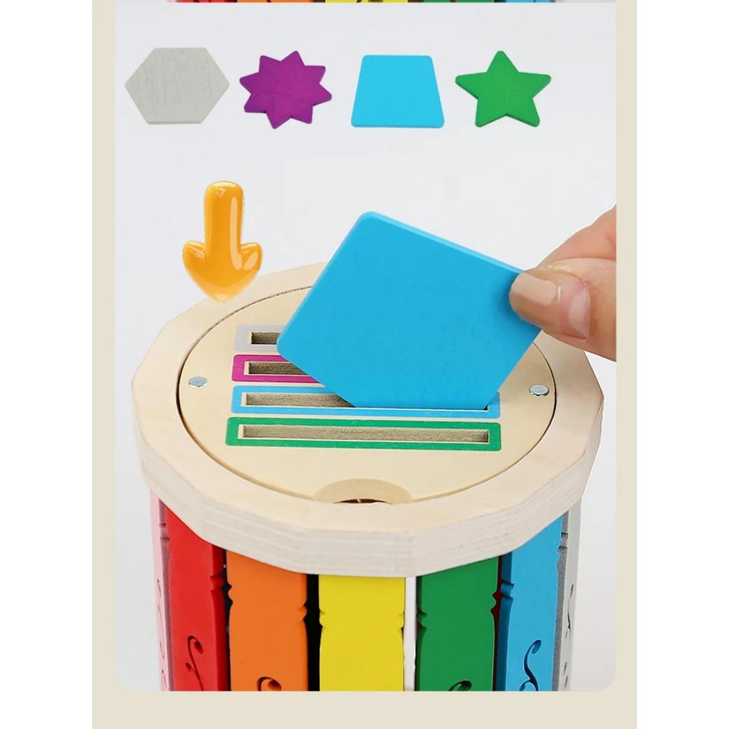 Montessori Wooden Color Sorting Toys Shape Matching Fine Motor Toys Sensory Game Early Educational Puzzle Toys for Toddlers