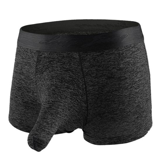 Sexy Men Elephant Nose Penis Pouch Boxers Briefs Mid Rise Breathable Underwear