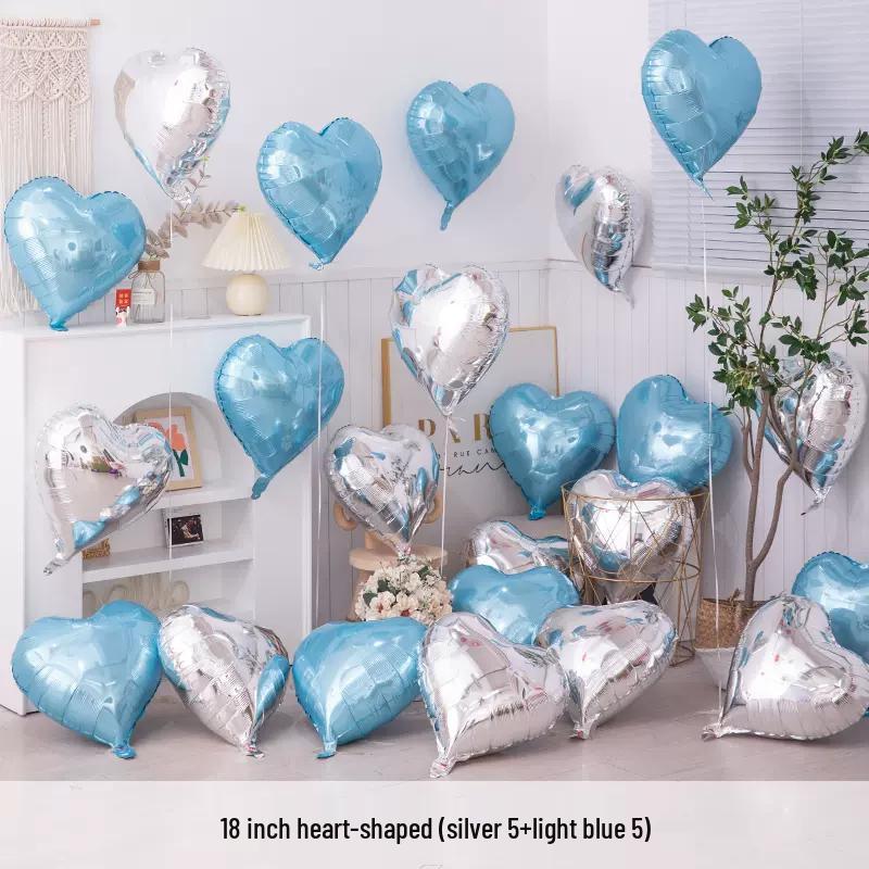 Heart-Shaped Foil Balloons for Birthday, Wedding, or Engagement Decor