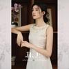 JK&JS Tencel Linen Embroidered A-line Dress