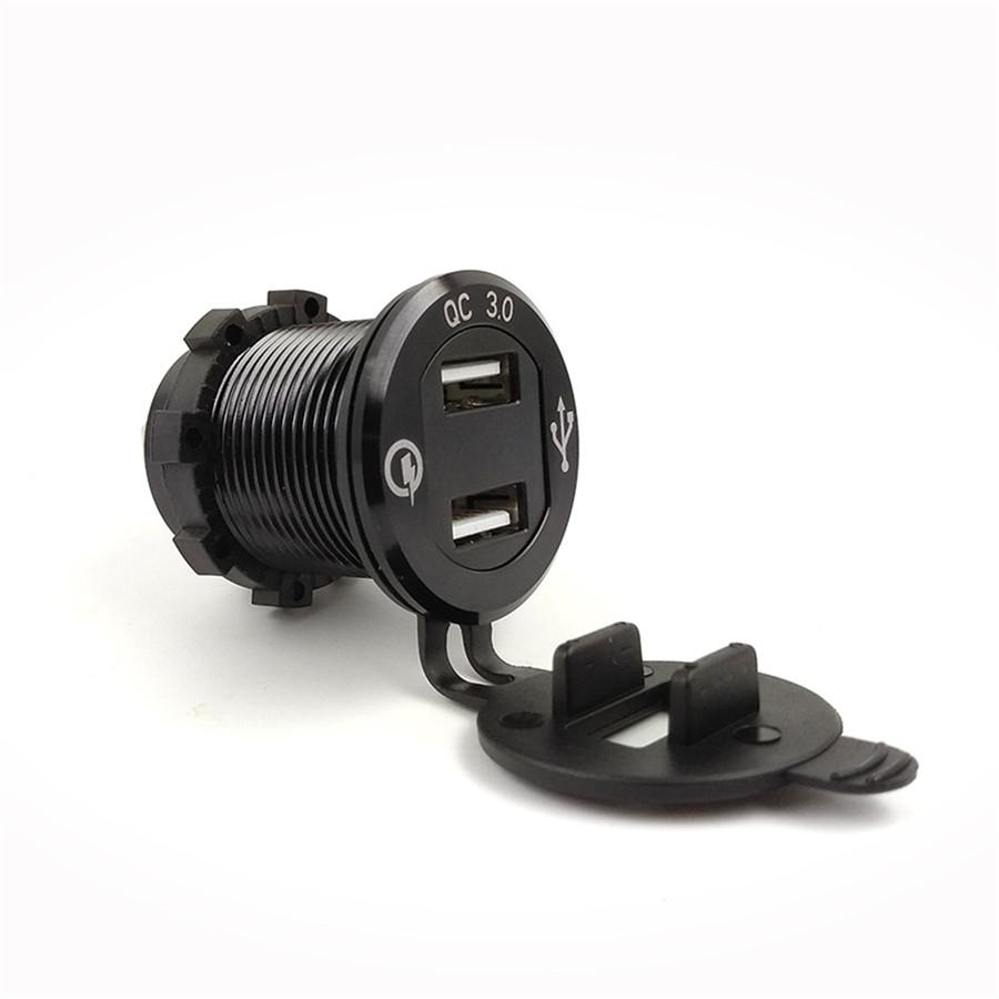 Metal Motorcycle 4.2A 2 USB Cigarette Lighter Smart Car Charger Adapter For BMW