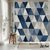 Navy & Gray Geometric Triangle Shower Curtain – Scandi Modern Bath Decor 70.8X70.8In, Polyester, Machine Washable, 12 Hooks
