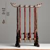 Wenchang Solid Wood Pen and Brush Holder - Chicken Wing Wood Calligraphy Rack with Four Treasures Design