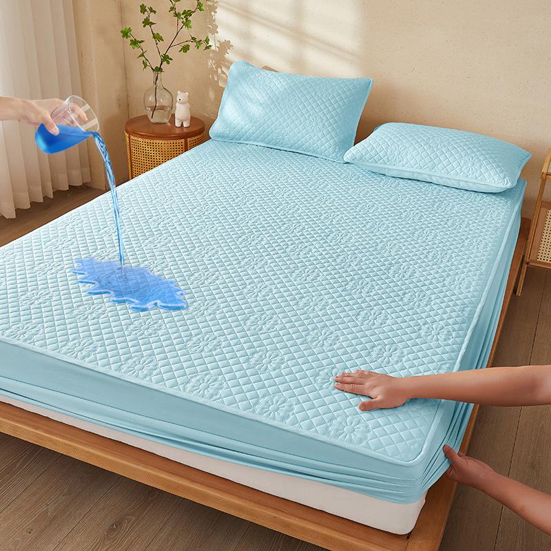 Water Wash Cotton Quilted Waterproof Bedspread Mattress Protector Non Slip Urine Pad Dustproof Bed Cover 3 Piece Set