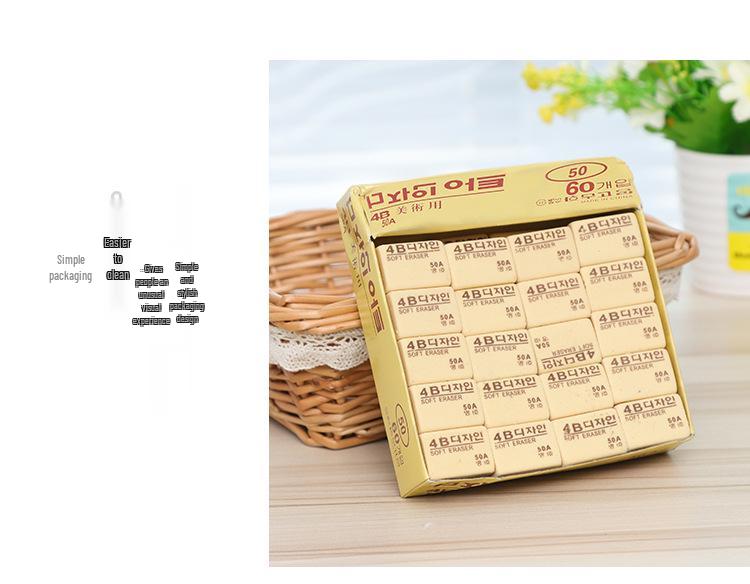 4B Cartoon Creative Erasers for Kids - Yellow Pencil Erasers, Pack of 100A