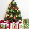 12 Pcs 2.4 Inch Christmas Ball Ornaments Glittering Red Green Plastic Hanging Balls Swirl Candy Cane Elf Balls Xmas Tree Pendants for Party Decor