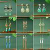 Classical Antique Earrings Tassel Water Drop Chinese Earrings Burning Blue Earrings  Party