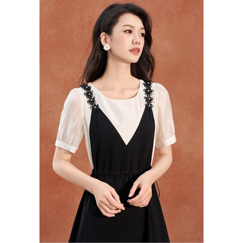Women's Lyocell A-Line Faux Two-Piece Summer Dress