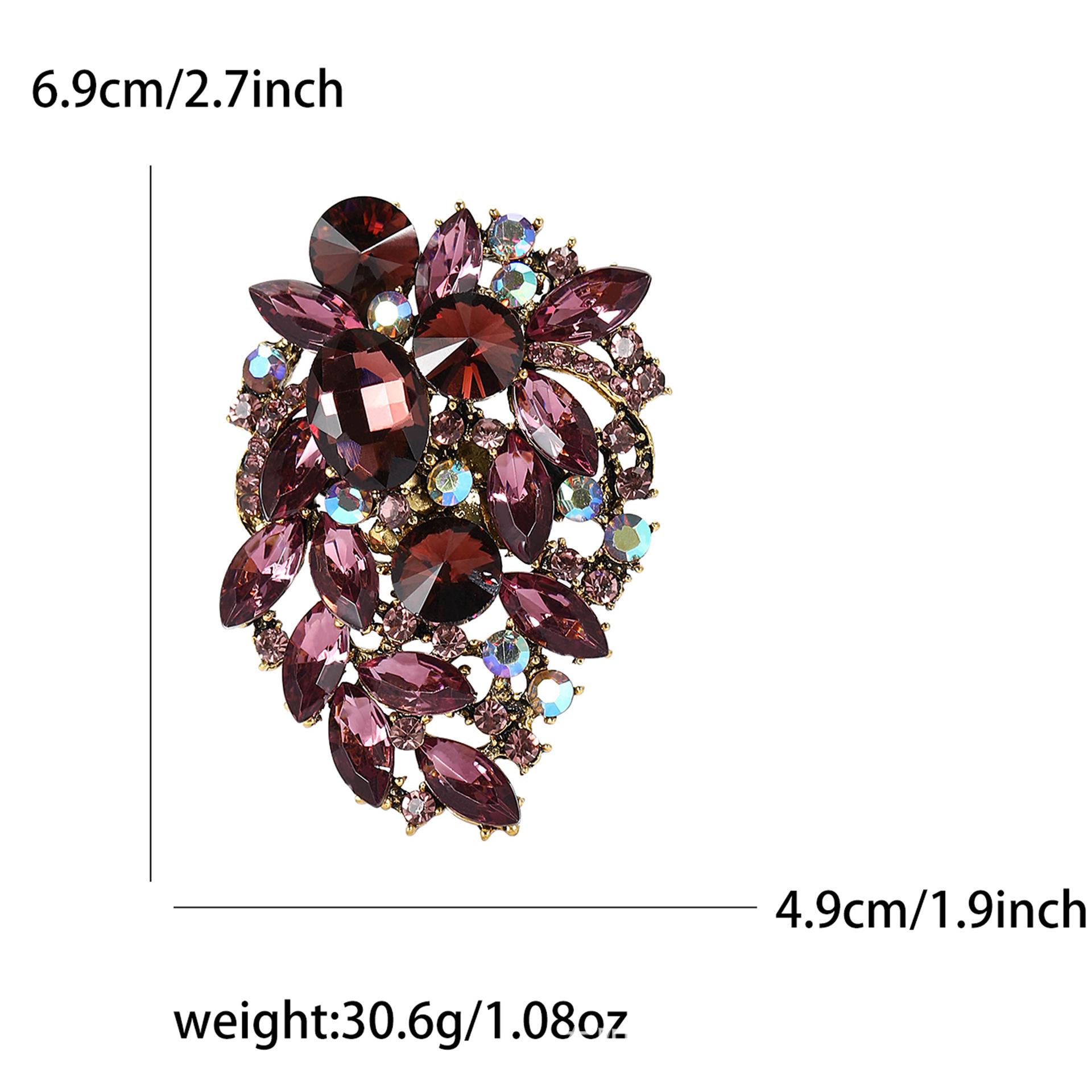 Европейская и американская ретро-брошь из сплава со стразами: Изысканная женская брошь-булавка для костюма-кардигана фиолетовый