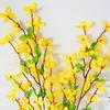 with Stem Realistic Fake Silk Yellow Flower Home Office Table Centerpiece Faux Flower Branch Floral
