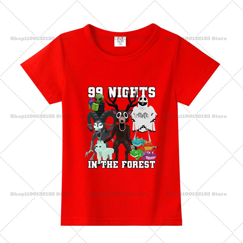 Game 99 Nights in The Forest Boys Girls T-Shirt Printed Cotton Children's Short Sleeve Casual Baby Short Sleeve Top T-Shirt Gift