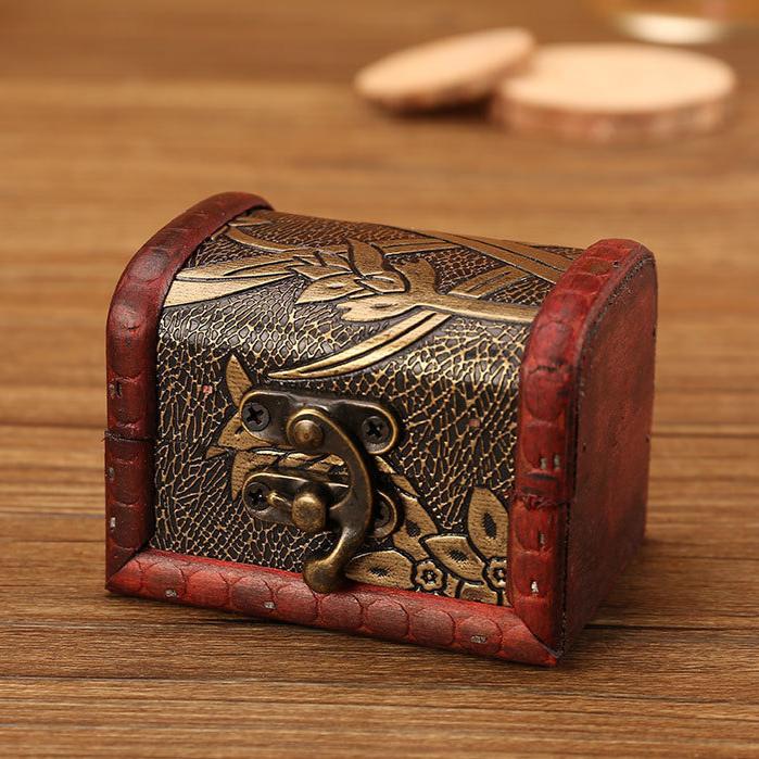 Wooden Jewelry Boxes Handmade Decorative Treasure Trinket Chests Storage Organizer Wood Holder Case Box for Ring Earring Necklace Keepsake Ceremony