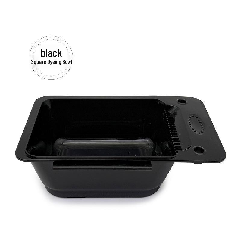 Eco-Friendly Black Hair Dyeing Bowl - Square Salon-Quality Mixing Tool for Color Paste
