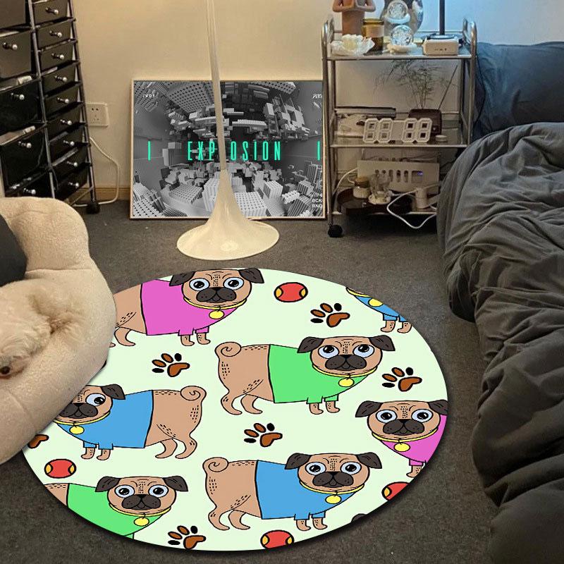 Artistic Round Forest Multicolor Rug Pad, Non-Slip Floor Mat for Bathroom