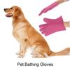 Silicone Waterproof Pet Bathing Brush Grooming Massage Gloves Dog Hair Comb Rose Red
