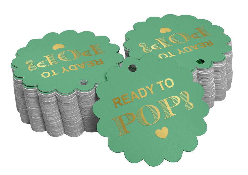 Inkdotpot Ready To Pop Baby Shower Bottle Tag Real Gold Foil Favor Hang Tags Pack Of