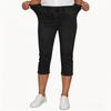 Women’s Stretch Denim Capri Pants Elastic Waistband Pull On Style with Functional Pockets for Everyday Wear