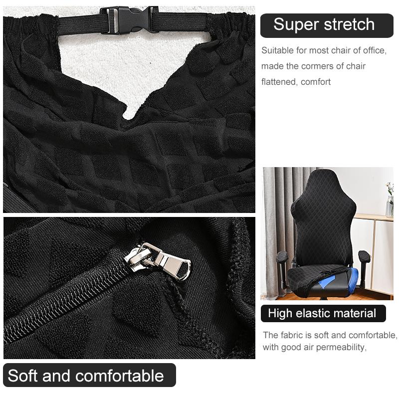 4pcs/set Jacquard Gaming Chair Cover Universal Elastic Office Computer Chair Cover Racing Game Chair Cover with Armrest Cover