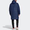 Adidas Veste chaude à capuche mi-longue en duvet Real Madrid Hiver Vêtements d'extérieur pour hommes Bleu foncé FQ3317
