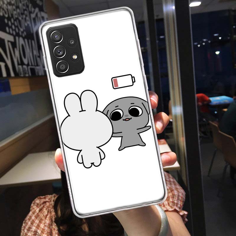 Cute Cartoon K-Kkamang Phone Case for Samsung A54 A57 A37 A17 A14 A15 A12 A24 A34 A55 A35 A25 A52S A07 A05S A04S A22 A32 A72 Gal