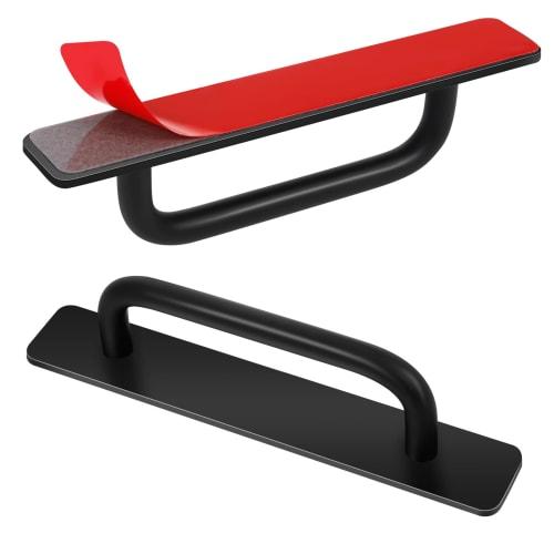 Hitchlike Door Handles, Set of 2, Drawer Pulls, Self-Adhesive Aluminum Alloy with Double-Sided Tape, Door Pull Handles, Assist Door Opening and Closin