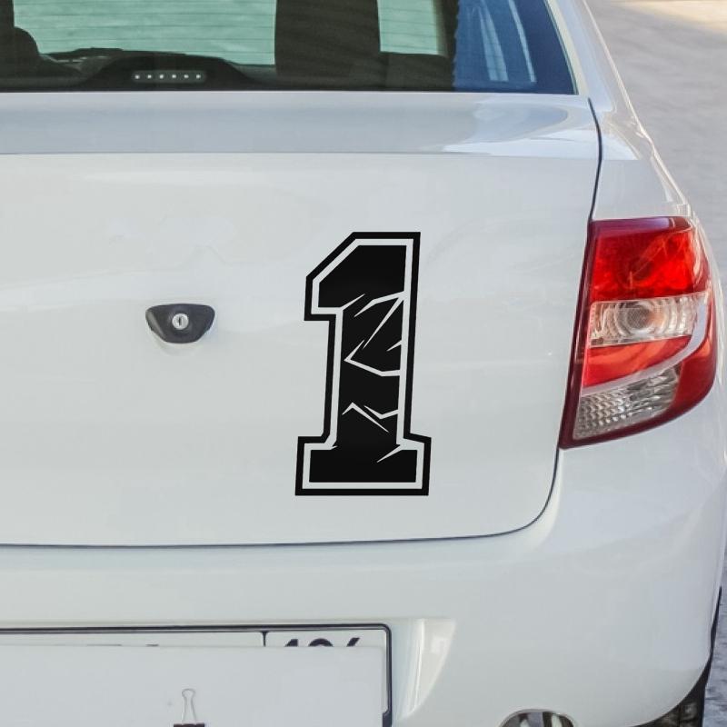 Tri Mishki HZX1185# Artistic Font Race Number Decals Car Sticker Funny Vinyl Decals Motorcycle Accessories Stickers