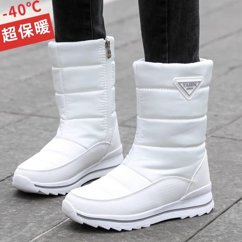 2026Winter New Women Boots Fashion Mid-calf Cotton Shoes Thickened Velvet Snow Boot Non-slip Platform Boots Botas Invierno Mujer