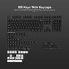 168-Key Double-Shot PBT Keycaps with Cherry MX Gateron Switches for 60, 65, 70, and 100% Mechanical Keyboards (Black & White)