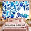 Fish Ocean (144) Theme Wall Tapestry Customized With Name Text Personalized Hanging Tapestry For Bedroom Living Room Decor