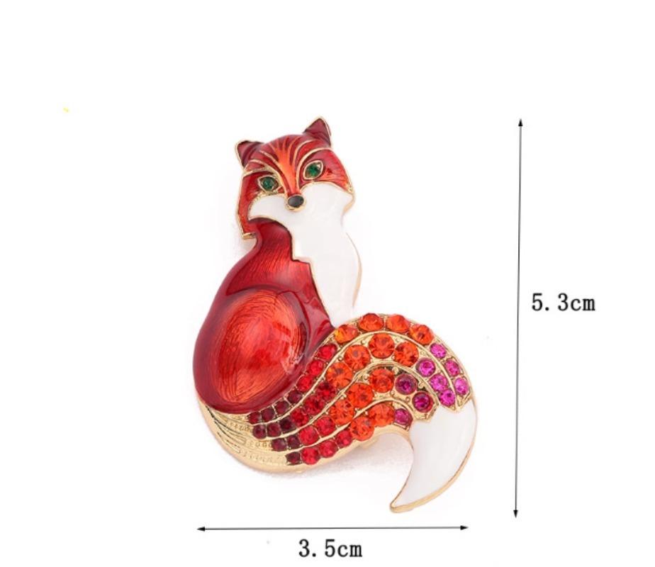 1Pcs Foxes Brooch Cartoon Animal Lapel Pins Corsage for Women Versatile Shiny Corsage Clothing Accessories Gifts