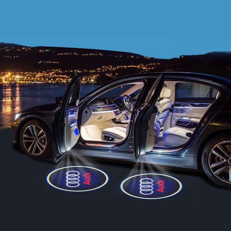 1/2Pcs LED Wireless Car Door Welcome Lamp Laser Light Projector For 6wzjn Quattro Sline A3 A4 A6 A5 Q5 A1 Q7 S1 RSQ3 RSQ8 RS3 wzjn6