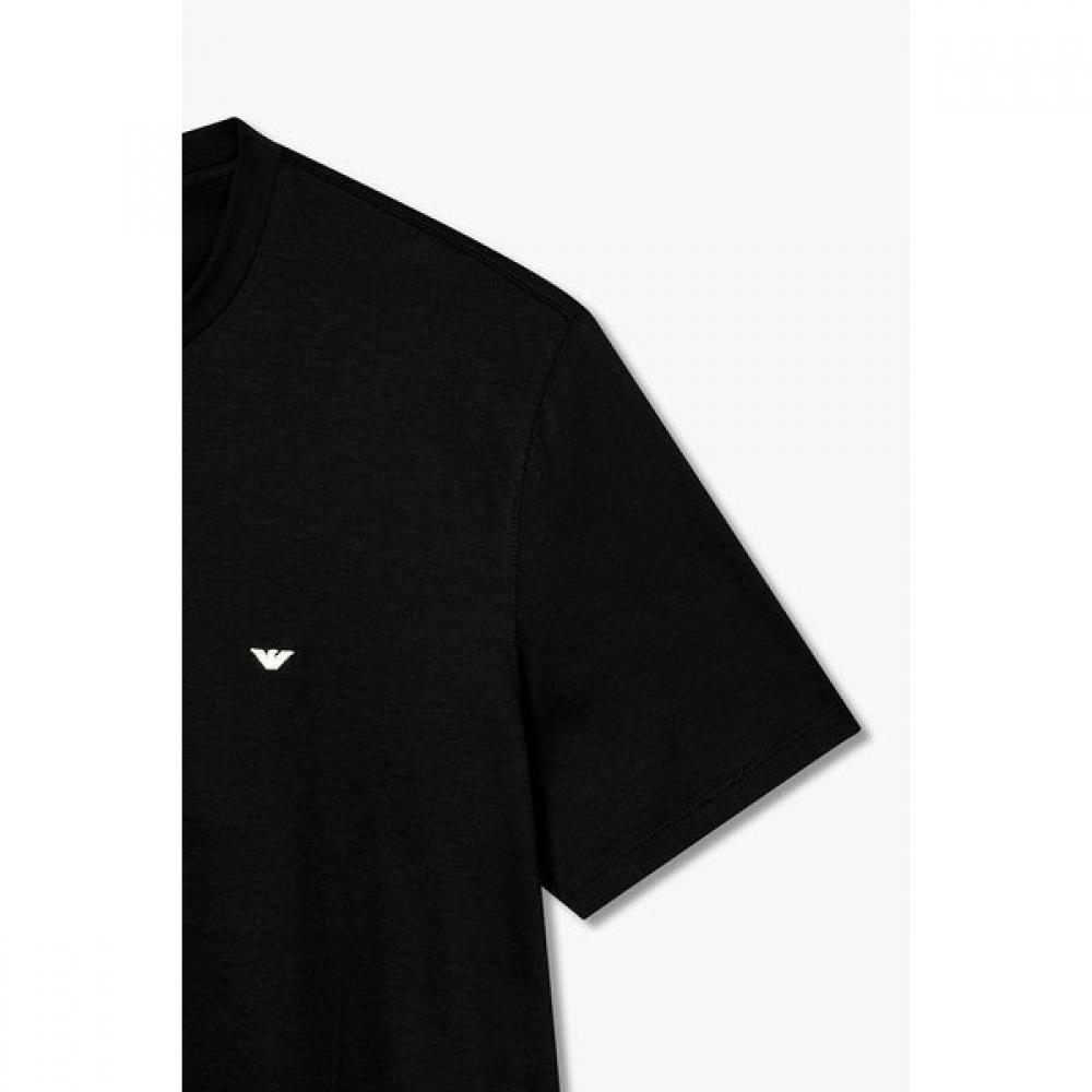 Emporio Armani 26 S S Men Eagle Embroidered Lyocell T ShirT  A516126027 
