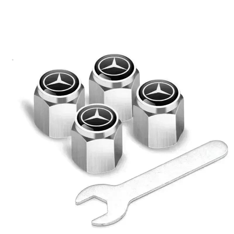 4Pcs Car Tire Valve caps Emblem metal Cap Case For Mercedes Benz B/C/E/S Class A Class C200L GLC GLE CLA accessories Car Styling www1
