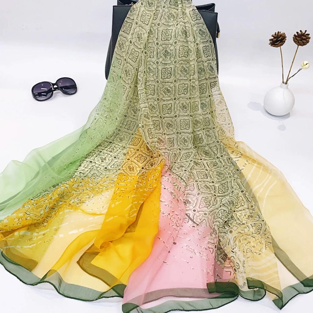 Stoles Wraps Silk Scarf Foulard Female Scarves Wraps Hijab Bandana Women Large-size Beach Shawls Muslim HijabsTravel Sunscreen