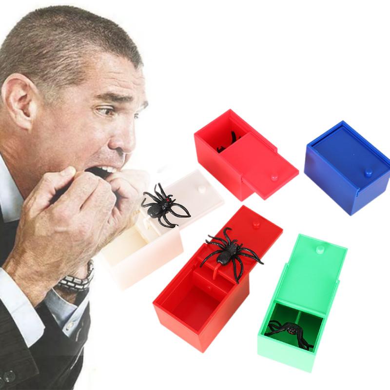 Halloween Prank Spider Toy Hidden In A Box Fake Spider Play Gag Joke Gift Scare