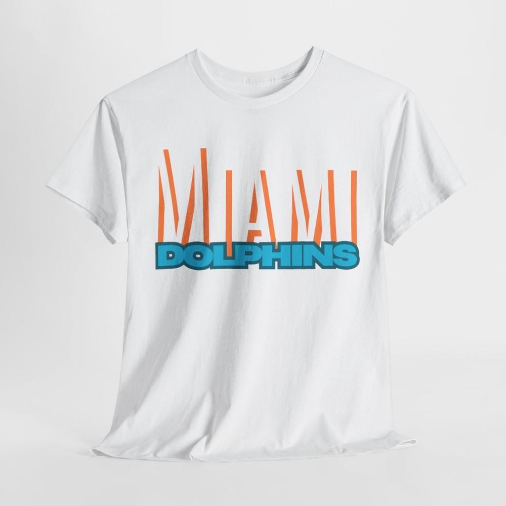 Miami Dolphins Fins Фан NFL Унисекс Футболка из плотного хлопка Унисекс Футболка XXXL