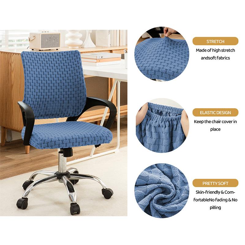 1 шт. Чехлы для офисных кресел Высокоэластичный Раздельный Чехол на сиденье Домашний текстиль Чехол для табурета Утолщенный Чехол для кресла Бархат озеро синий