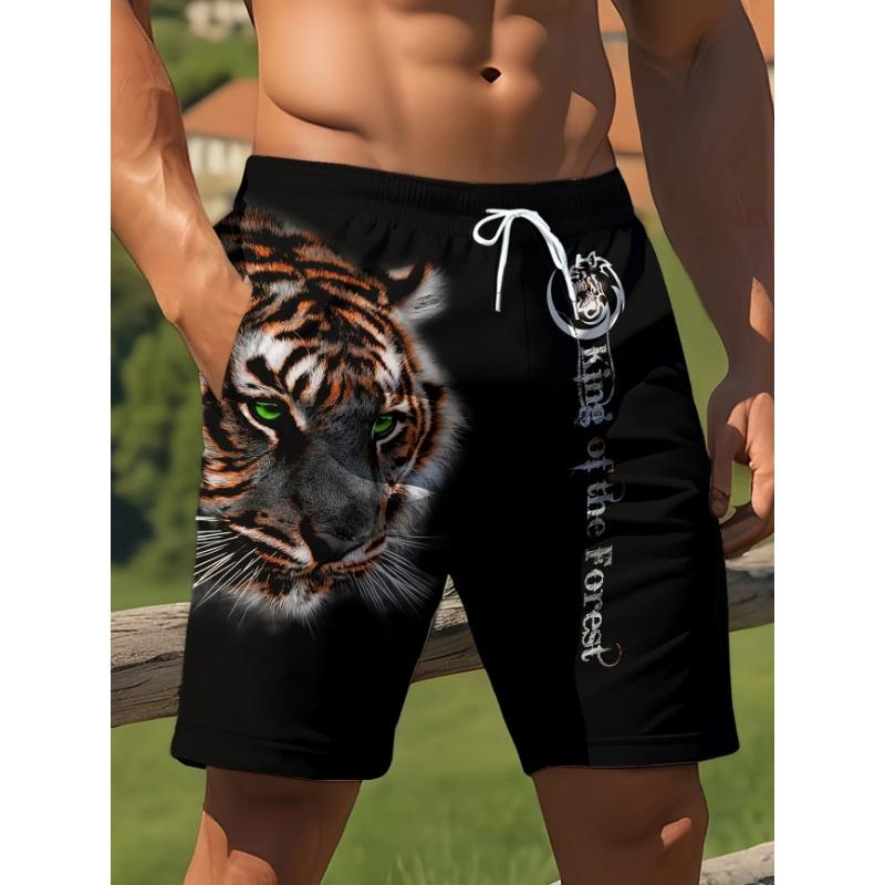 Pantalones Cortos Casuales de Playa para Hombre Estampado de Llama Azul 3D Secado Rápido Cintura con Cordón