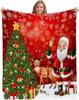 African American Black Santa Claus Throw Blanket, Christmas Snowflake Xmas Gifts Winter Holiday, Soft Plush Flannel Fleece for